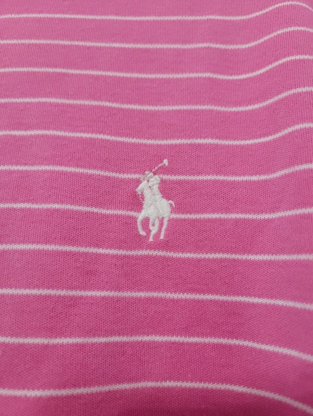 Lot of 3 Men's Polo Ralph Lauren Short Sleeve Shirts Polos Sz L Pink Blue Stripe